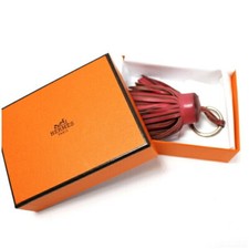 Authentic Hermes Keyring Bag Charm Carmen Leather Pink Used B Rank HERMES