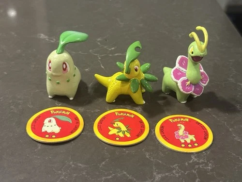 Vintage TOMY Pokémon CHIKORITA BAYLEEF MEGANIUM CGTSJ Nintendo w/coins