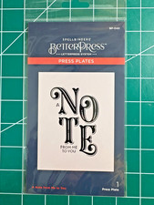 Spellbinders BetterPress  A Note From Me to You  Press Plate - NEW - Retired