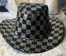 Beyonce Style Hayes Cowboy Black Bedazzled Cowboy Hat-adult One Size
