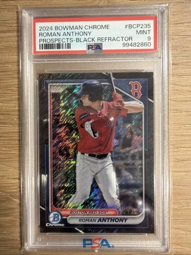 2024 BOWMAN CHROME BLACK REFRACTOR ROMAN ANTHONY RC /10 PSA 9