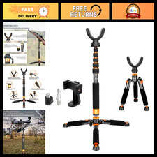 Aluminum Hunting Monopod 21"-67" Shooting Tripod Stand, 360  Rotating V Yoke Hea