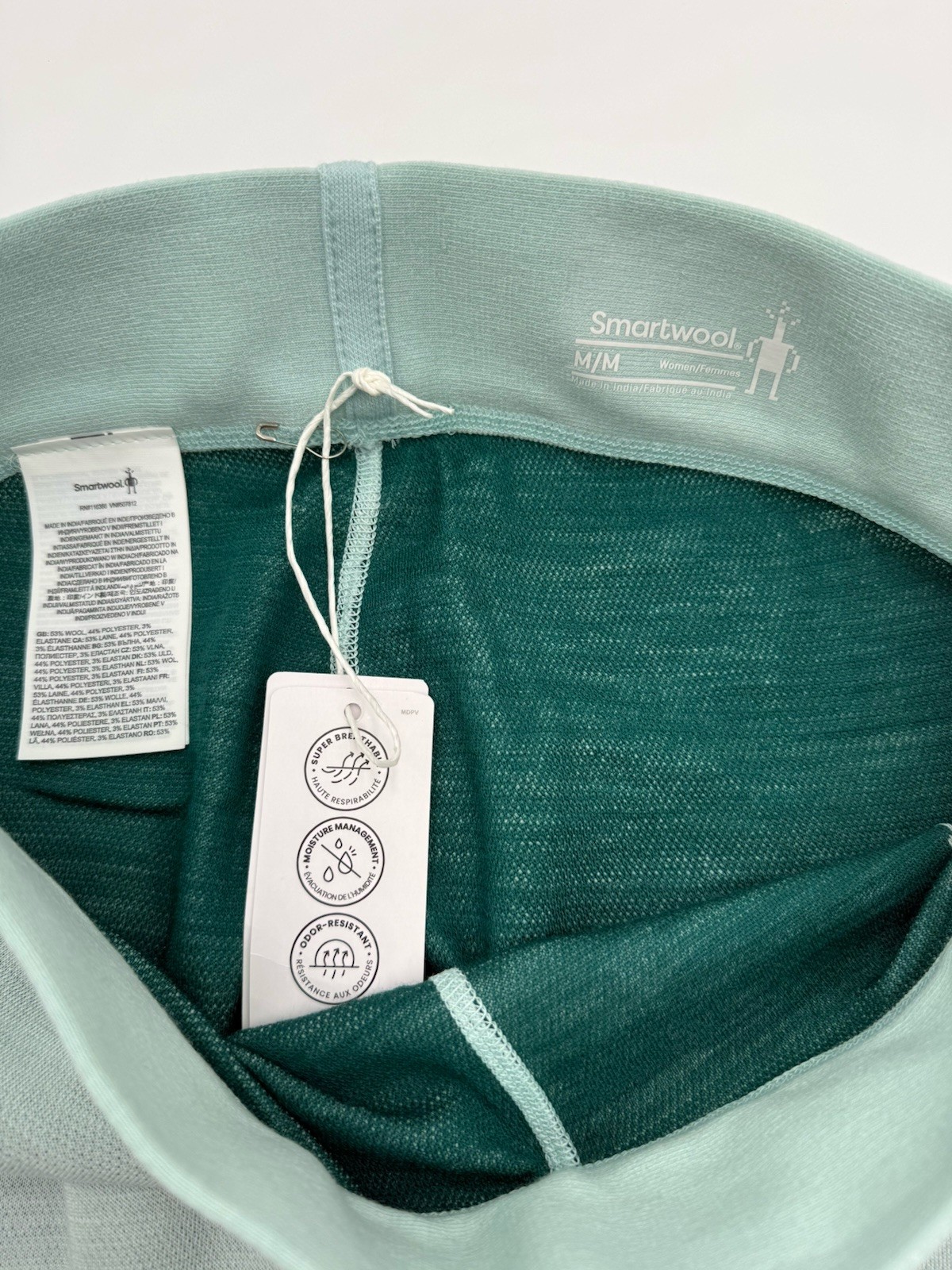 $120 Smartwool Women's  Intraknit Thermal Merino Base Layer Bottom-Aqua -Medium