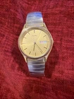 Seiko 7N43-8A99 Water Resistant Men's Quartz Watch in Gold Tone -AS IS