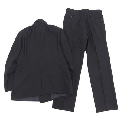 ARMANI COLLEZIONI Double Breasted Men's Suit in Black Wool Size 52