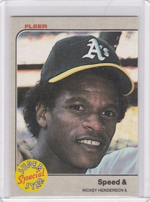 1983 Fleer Baseball Card #646 Rickey Henderson Super Star Speed - NrMt-Mint