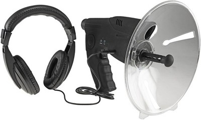 Parabol-Richtmikrofon ''PRM-1'' mit Kopfhörer, Abhörgerät, Geräuschverstärker