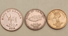 3x Uganda coins,  100  200 & 500  Shillings,  2003-2019