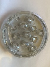 Vintage Clear Glass Flower Frog 11 Hole Round Floral Arranger 3  