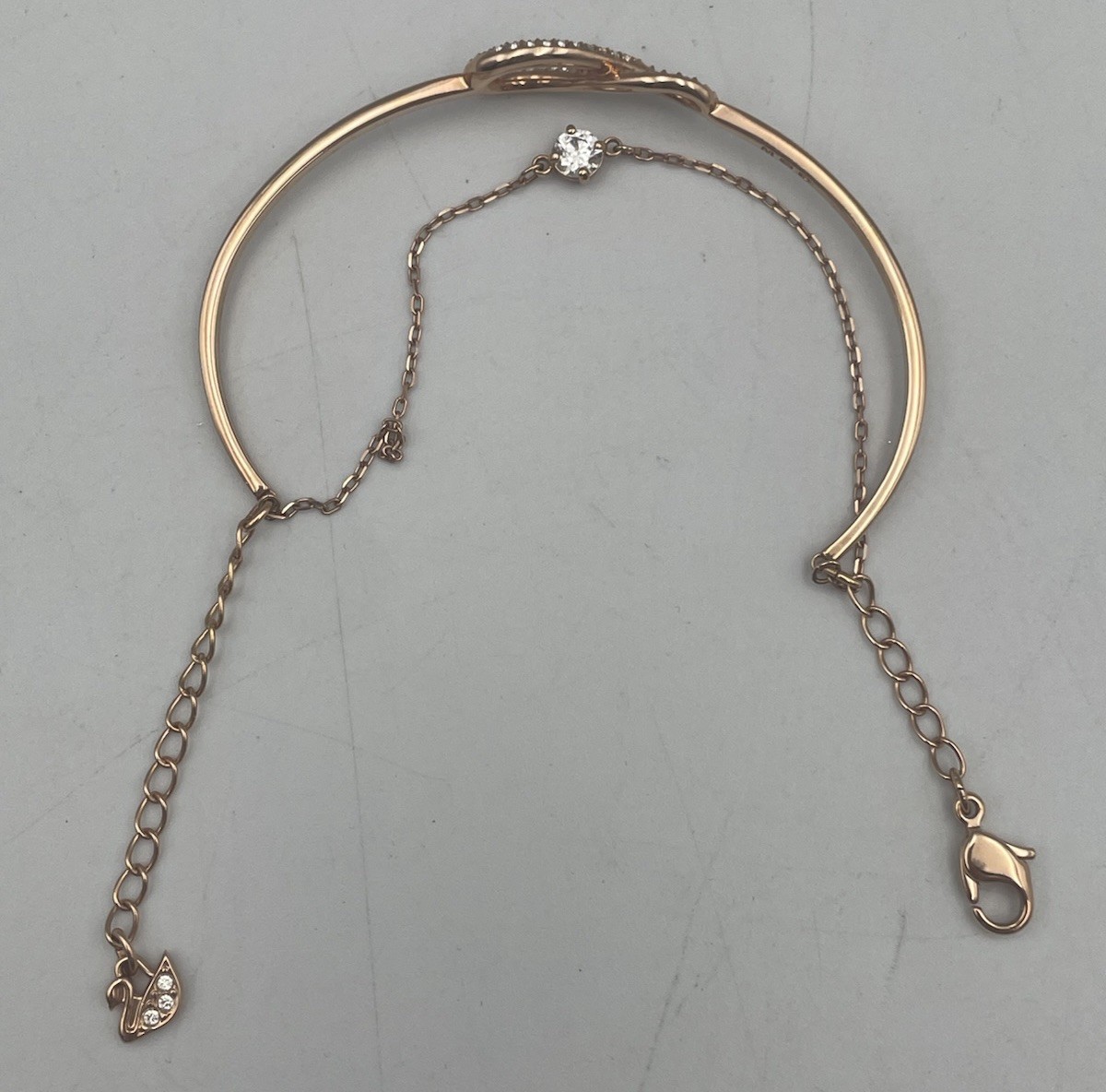 Swarovski Infinity Rose Gold Bangle Bracelet with… - image 2