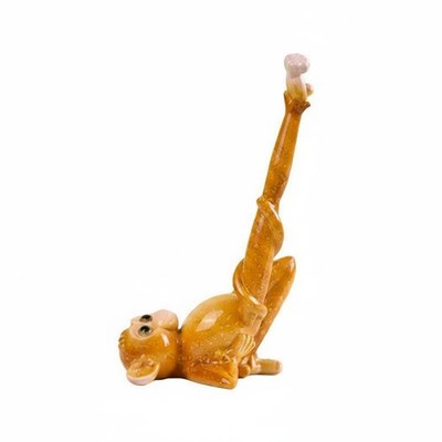 Tisch-Affenfigur glänzend Harzfigur Affe Bernsteinfarben