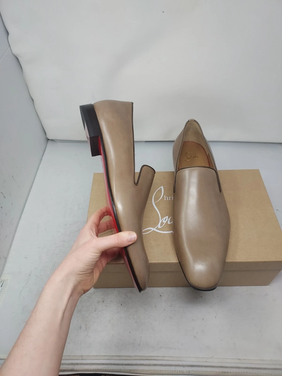 Christian Louboutin — Christian Louboutin EU 46.5 US 13.5 NEW MEN Dandelion Leather Brown Roca Loafer