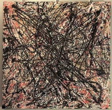 36 x 36 Original Modern Abstract Expressionism Drip Painting - by Carmen Rowe