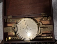 ANTIQUE J. POOL & CO. EASTON MASS SURVEYORS VERNIER COMPASS