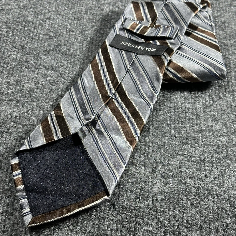 CORBATA JONES NEW YORK PARA HOMBRE 3,75"" gris con marrón Foto 3 de 4