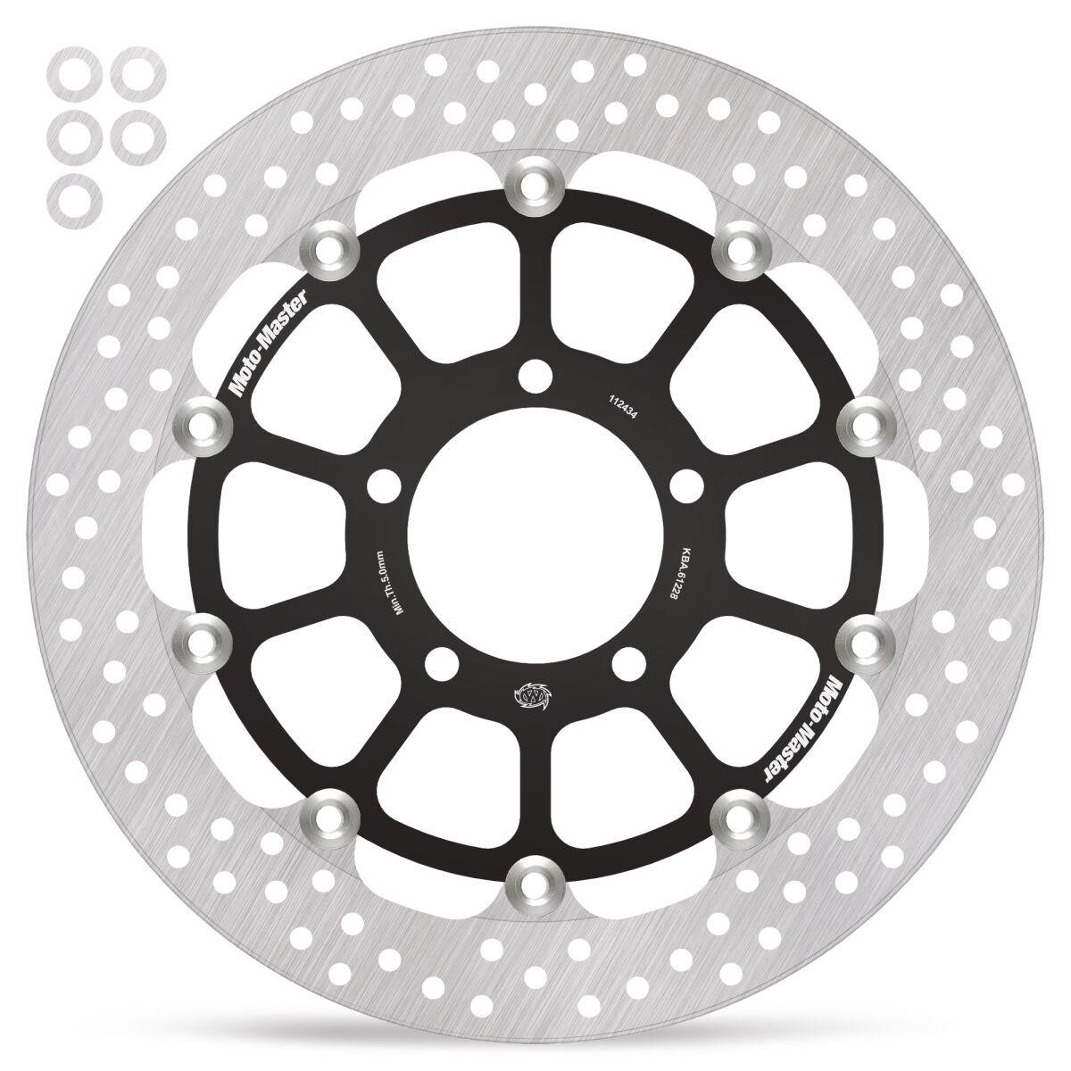 Moto Master Black/Silver 112434 - Halo Series Floating Brake Disc For Kawasaki Z H2 1000 Abs Se 2020-2025 Front - Image 2