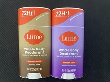2x Lume Smooth Solid Whole Body Deodorant MIXED SCENT 2.6 oz - NEW