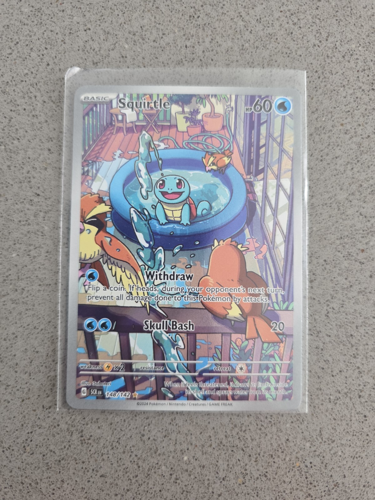 Squirtle Stellar Crown Holo Illustration Rare Card 148/142 Sv07