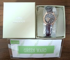 Orient Star RN-AG0727Y Automatic Open Heart Women's Watch Brown Dial Leather New