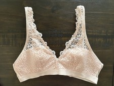 Aerie M NWOT Pale Pink Lace Wireless Bralette Gentle Support