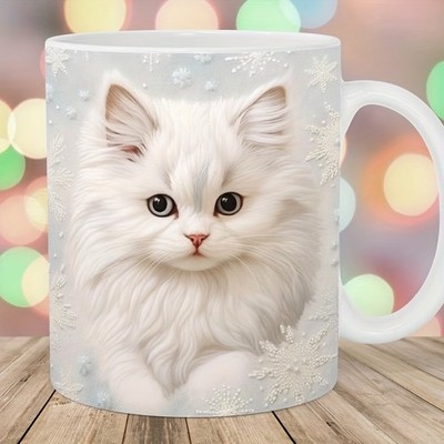 Cat Coffee Mug   Cute Kitten Lover Gift   Ceramic Tea Cup