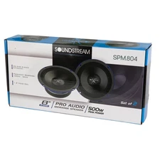 Soundstream SPM.804 8" Pro Audio Midrange 4-ohm Speakers