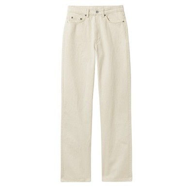 Weekday Rowe Extra High Straight Jeans in Beige Dusty Light, Size 24X34