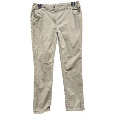 Chicos Pants Size 0 US 4 Short Green Mid Rise Minimalist Office Casual