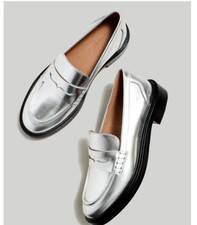Madewell Womens Vernon Loafer in Silver Size 8.5