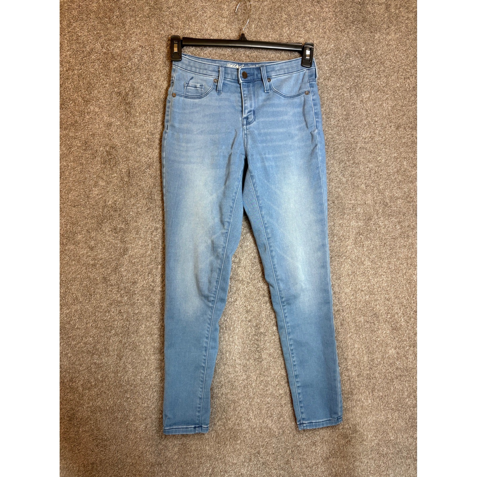 Mossimo Denim Women's High Rise Skinny Jeans Light Wash Super Stretch Size 2R