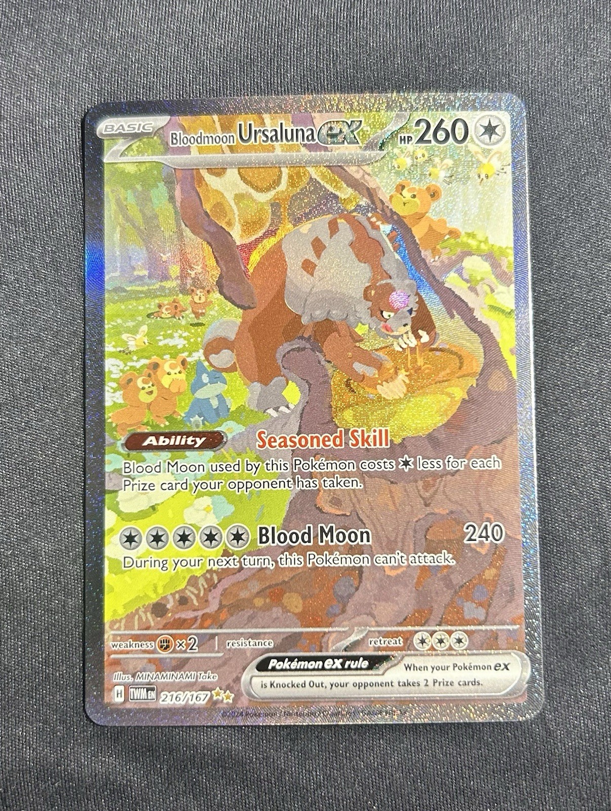 Bloodmoon Ursaluna ex 216/167 Twilight Masquerade Holo Pokemon Card Near Mint