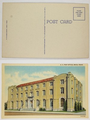 1937 Waco TX US Post Office & Court House Linen Postcard CT Art-Colortone