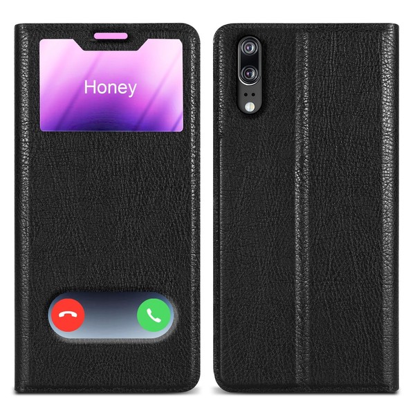 HüLle FüR Huawei P20 Schutz HüLle Cover Case Tasche Etui Sichtfenster-image