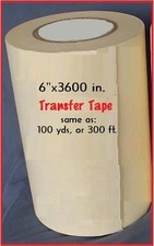 6" APPLICATION TRANSFER Paper TAPE 300 ft. roll for Vinyl Cutter PLOTTER FRESH