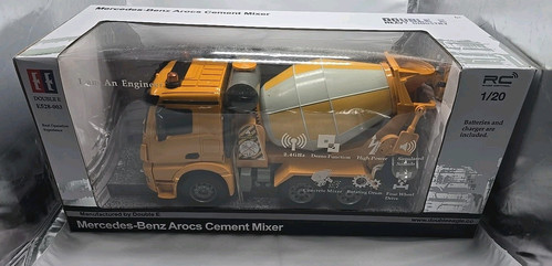 NEW! NIB Double E Radio Controlled Mercedes-Benz Arocs Cement Mixer Truck 1/20 - Picture 1 of 1