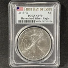 2019-W $1 American Silver Eagle Burnished West Point First Day FDOI PCGS SP 70