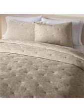 West Elm Striated Chenille Decorative Bedspread - Taupe - Super King 274 x 234cm