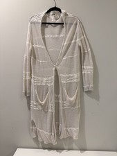 Free People Women s Duster open long cardigan cream/beige long sleeve size XS