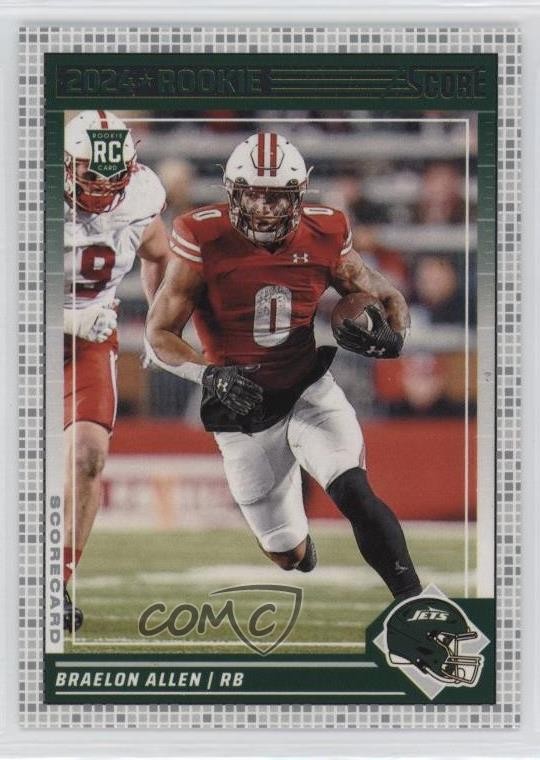 2024 Score Rookies Scorecard Braelon Allen #390 Rookie RC 3sh