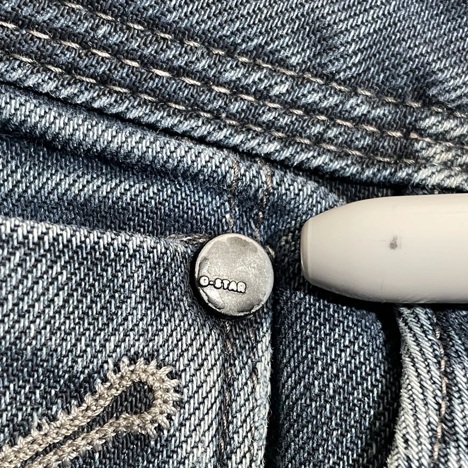 G-Star RAW 牛仔裤男式 32x32 蓝色 3301 直筒罕见 — 第 4/4 张图片