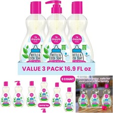 3 Pack Baby Bottle  Dish Soap 16.9 Fl Oz Fragrance Free Cleans Bottles Cups