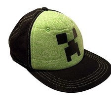 Mojang for Minecraft Youth Adjustable Black Green Creeper Hat Ball Cap One Size