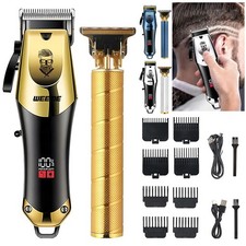 Professional Hair Clipper Trimmer Set Mens Cordless Hair Cutter USB Barbers Kit