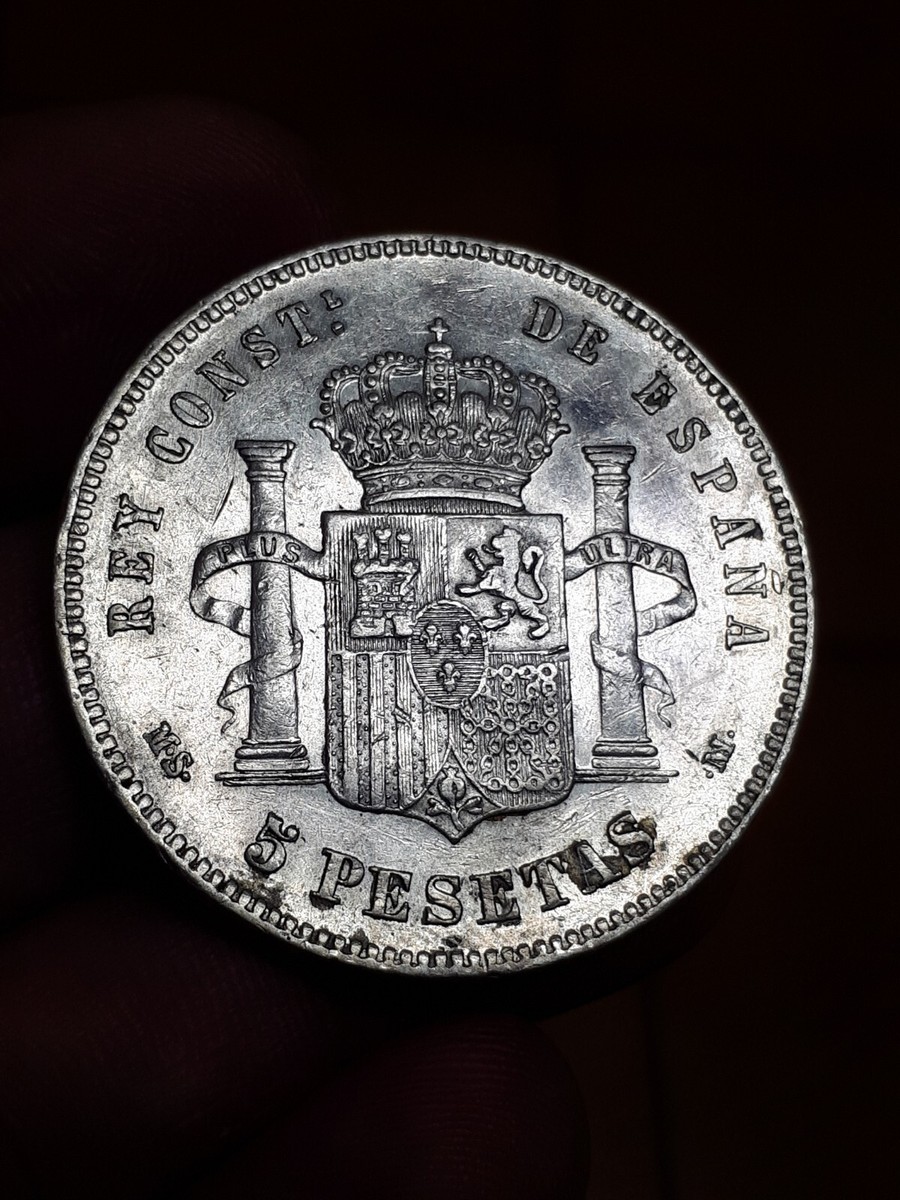 ESPAGNE MONNAIE ALFONSO XII 5 PESETAS 1885 * 18 * 87 MSM