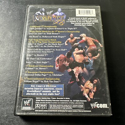WWF WrestleMania X8 18 (DVD, 2002, 2-Disc Set) w Mini Poster Hulk