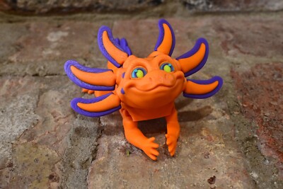 Multicolor  Axolotl 3D Printed