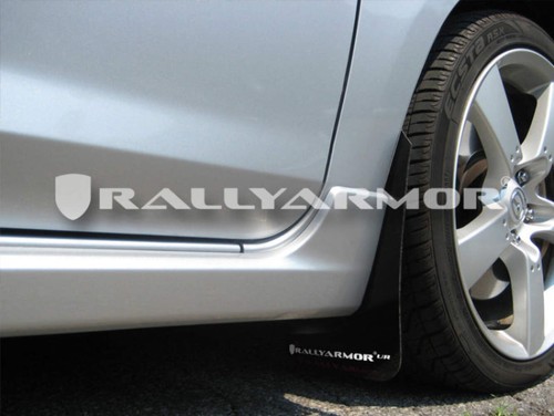 Rally Armor 04-09 Mazda3/Speed3 Black UR Mud Flap w/ White Logo - Picture 2 of 4