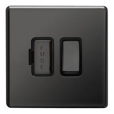 13A Switched Fuse Spur Connection Unit Screwless Flat Plate Nickel or Chrome