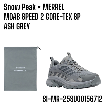 Snow Peak × MERRELL MOAB SPEED 2 GORE-TEX SP ASH GREY Various Size