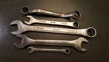 Lot of 5 Vintage SK S-K Wrenches Open-end Comb & Box-end Tools Made in USA